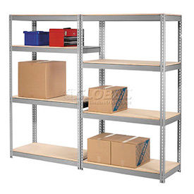 Made in USA - 7'H High Capacity (Z-Beam) Boltless Metal Rack With Wood Deck