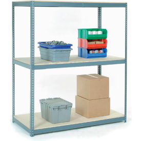 Made in USA - 5'H Boltless Wide Span Metal Storage Rack With Wood Deck