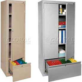 All-Welded Storage Cabinets With File Drawer/Bookcase