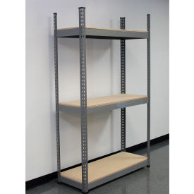 Interlake Mecalux Heavy Duty Rivet Steel Shelving With Wood Deck