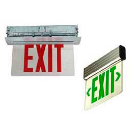 Emergency Lighting & Exit Signs | Exit Signs | Recessed Edge-Lit Exit ...