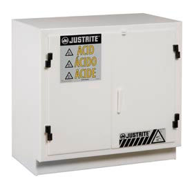 Justrite® White Polyethylene Acid Corrosive Cabinets