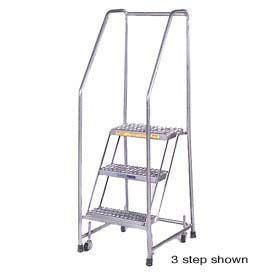 Stainless Steel Rolling Ladders Spring Loaded Casters