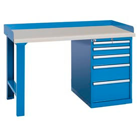 Industrial Pedestal Workbenches With Back Stop