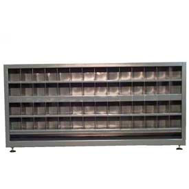Stronghold® Counter High, Double Sided Metal Bin Compartment Cabinet