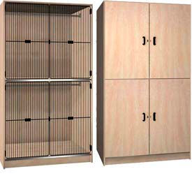 Ironwood Solid & Grill Door Wardrobe Storage Cabinet