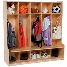 Wood Preschool Lockers with Seats