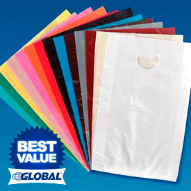 .7 Mil EZ Open Embossed Merchandise Bags with Die Cut Handles