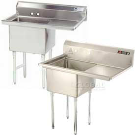 Freestanding, One Compartment Right Drainboard Stainless Steel Sinks