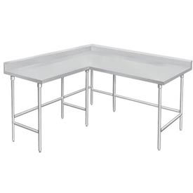 Stainless Steel Corner Workbenches - 4 Inch Backsplash