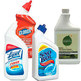 supplies for cleaning bathroom