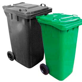 Mobile Trash Cans With Hinged Lid