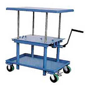 Hand Crank Operated Work Positioning Mobile Post Lift Tables