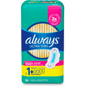 Always® Ultra Thin Pads with Wings Size 1 Regular Absorbency 36/Pack
