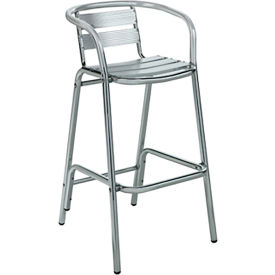 Premier Hospitality Furniture Luna Outdoor Aluminum Bar Height Chair With Arms