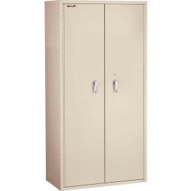 Fire King CF7236-MDAW FireKing® Fireproof Storage Cabinet W/End Tab Inserts, 36"Wx19-1/4"Dx72"H,Artic White,Assembled image.