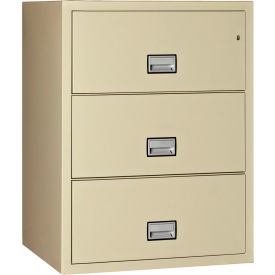 PHOENIX SAFE INTERNATIONAL LLC LAT3W31P Phoenix Safe Lateral 31" 3-Drawer Fire and Water Resistant File Cabinet, Putty - LAT3W31P image.