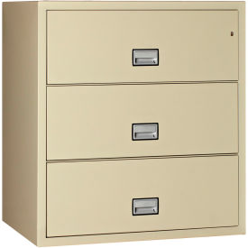 PHOENIX SAFE INTERNATIONAL LLC LAT3W38P Phoenix Safe Lateral 38" 3-Drawer Fire and Water Resistant File Cabinet, Putty - LAT3W38P image.