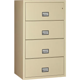 PHOENIX SAFE INTERNATIONAL LLC LAT4W31P Phoenix Safe Lateral 31" 4-Drawer Fire and Water Resistant File Cabinet, Putty - LAT4W31P image.