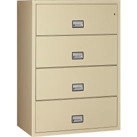PHOENIX SAFE INTERNATIONAL LLC LAT4W38P Phoenix Safe Lateral 38" 4-Drawer Fire and Water Resistant File Cabinet, Putty - LAT4W38P image.