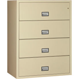 PHOENIX SAFE INTERNATIONAL LLC LAT4W44P Phoenix Safe Lateral 44" 4-Drawer Fire and Water Resistant File Cabinet, Putty - LAT4W44P image.