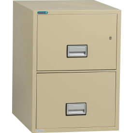 PHOENIX SAFE INTERNATIONAL LLC LTR2W25P Phoenix Safe Vertical 25" 2-Drawer Letter Fire and Water Resistant File Cabinet, Putty - LTR2W25P image.