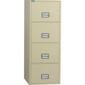 PHOENIX SAFE INTERNATIONAL LLC LTR4W25P Phoenix Safe Vertical 25" 4-Drawer Letter Fire and Water Resistant File Cabinet, Putty - LTR4W25P image.