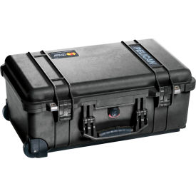 PELICAN PRODUCTS INC 1510-000-110 Pelican 1510 Watertight Carry-On Wheeled Case With Foam 19-3/4" x 11" x 7-5/8", Black image.