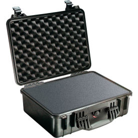 PELICAN PRODUCTS INC 1520-000-110 Pelican 1520 Watertight Medium Case With Foam 19-3/4" x 15-3/4" x 7-7/16", Black image.