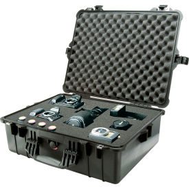 PELICAN PRODUCTS INC 1600-000-110 Pelican 1600 Watertight Large Case With Foam 24-3/8" x 19-3/8" x 8-13/16", Black image.