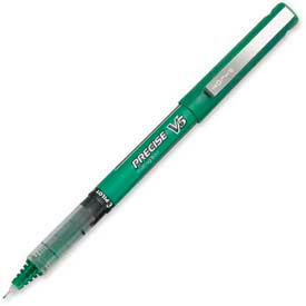 Pilot Pen Corporation 25104 Pilot® Precise V5 Rollerball Pen, Non-Refillable, Extra Fine, 0.5mm, Green Ink, Dozen image.