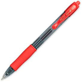 Pilot Pen Corporation 31022 Pilot® G2 Gel Retractable Rollerball Pen, Fine, 0.7mm, Red Ink, Dozen image.
