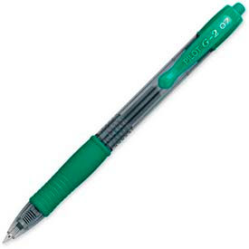 Pilot Pen Corporation 31025 Pilot® G2 Gel Retractable Rollerball Pen, Fine, 0.7mm, Green Ink, Dozen image.