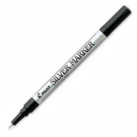 Pilot Pen Corporation 41801 Pilot® Creative Permanent Marker, Extra Fine, 0.5mm, Silver Ink image.
