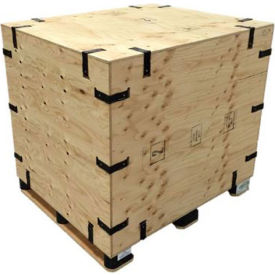 Pak-Rite, Ltd-Michigan SLP-STK-22-22-11 Pak-Rite SURE-LOK® Fir Plywood Premium Grade Collapsible Crate w/ Lid, 22"L x 22"W x 11"H image.