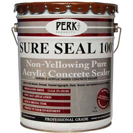 Perk Products & Chemical Co. Inc CP-1548 Sure Seal 100 Acrylic Sealer, Clear Gloss Finish 5 Gallon Pail 1/Case - CP-1548 image.