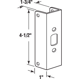 Prime-Line Products Company U 9567 Latch And Door Edge Guard, 1"Lx4-1/2"H, 1-3/4" Thick Door, Brass image.