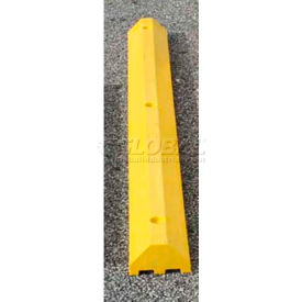 Plastics R Unique Inc 3672PBY Yellow Compact Parking Block with Cable Protection & Hardware - 72" Long image.