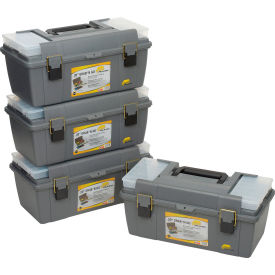 Plano Molding Co. 652009 Plano Molding 652-009 Toolbox with Tray and (2) compartment boxes 20-1/4"L x 10-7/8"W x 9-1/8"H Gray image.