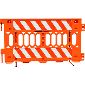 Plasticade Products 2008-O-HIPLR Plasticade Pathcade Barrier System w/ HIP Sheeting, 2 Side 72"x 3"x 38", Orange image.