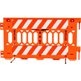 Plasticade Products 2008-O-HIPR Plasticade Pathcade Barrier System w/ HIP Sheeting, 1 Side 72"x 3"x 38", Orange image.