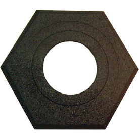 Plasticade Products 650-RB-10 Plasticade 10 Lb. Recycled Rubber Base For Watchtower And Navicade Cones, Black, Hexagon Shape image.