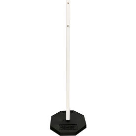 Plasticade Products 800-RB-30-60PK-KIT Plasticade Portable Post Sign Stand w/ 30 Lb. Recycled Rubber Base & White 60" Post image.