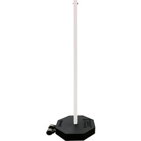 Plasticade Products 800-RB-30WHL-60PK-KIT Plasticade Portable Post Sign Stand w/ 30 Lb. Recycled Rubber Base w/ Wheels & White 60" Post image.