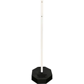 Plasticade Products 800-RB-60-60PK-KIT Plasticade Portable Post Sign Stand w/ 60 Lb. Recycled Rubber Base & White 60" Post image.