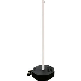 Plasticade Products 800-RB-60WHL-60PK-KIT Plasticade Portable Post Sign Stand w/ 60 Lb. Recycled Rubber Base w/ Wheels & White 60" Post image.
