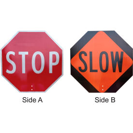 Plasticade® Stop/Slow Sign ABS Plastic Engineer Grade 18"" x 18""