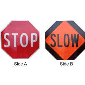 Plasticade® Stop/Slow Sign Corrugated Plastic Engineer Grade 18"" x 18""