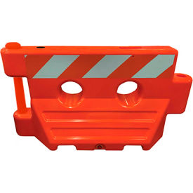 Plasticade Products WFB-O-HIPLR-KIT Plasticade Water Filled Barricade System, Plastic, HIP Sheeting, Orange, 60"L x 24"W x 36"H image.