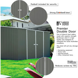 Premier Metal Storage Shed, 10' x 10', Woodland Gray view 2